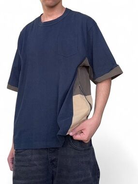 Forgiveness Colorblock Pocket Tee in Navy, Olive & Khaki
